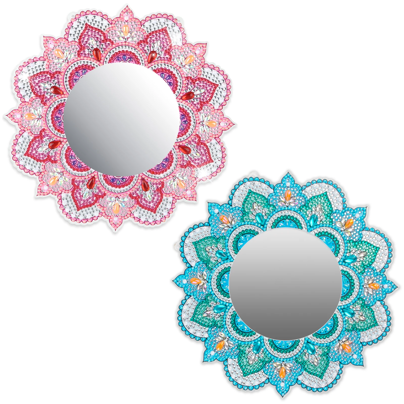 

2 шт., наборы зеркал для алмазной живописи для взрослых, кристалл специальной формы, алмазная живопись, зеркала с мандалой, художественные поделки, домашний декор, подарок