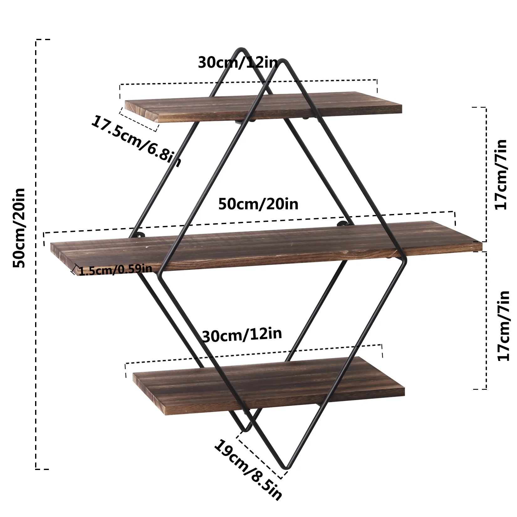 Wall Mounted Rustic Floating Shelves Decorative Wooden Kitchen Wall Display Shelf