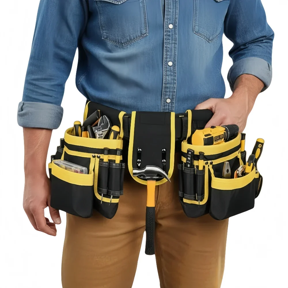 

Многофункциональный ремень для инструментов, прочная сумка для хранения инструментов, сумка для электрика, набор инструментов, поясная сумка, гаечный ключ, фурнитура, сумки для инструментов, органайзер