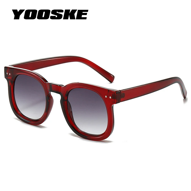 YOOSKE Oval Sunglasses Men Fashion Outdoor Shading Sun Glasses for Women Trendy Style Black Blue Eyewear Shades UV400 Mirror