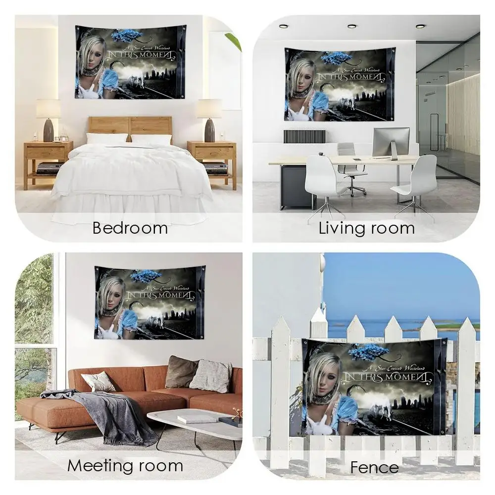 IN THIS M-MOMENT Rock Flags 3x5 Ft custom Banner for Garage Door room decor Wall Out Decoration With Metal buckle