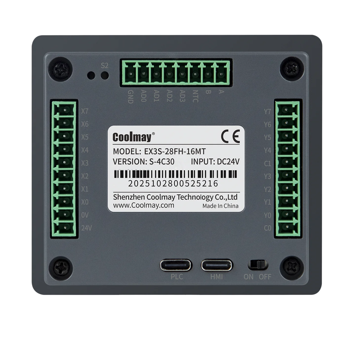 Original Brand Transistor Digital EX3S-28FH-16MT the Smallest Size 2.8inch 4 Analog Input HMI PLC Programming All in One
