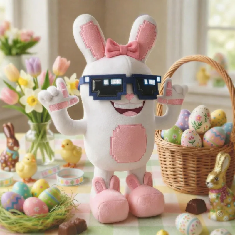 

Cute Boppin Bunny Plush Toy Stuffed Rabbit Soft Kawaii Bunny Plushie Doll Kids Birthday Gift Easter Room Decoration Collectible