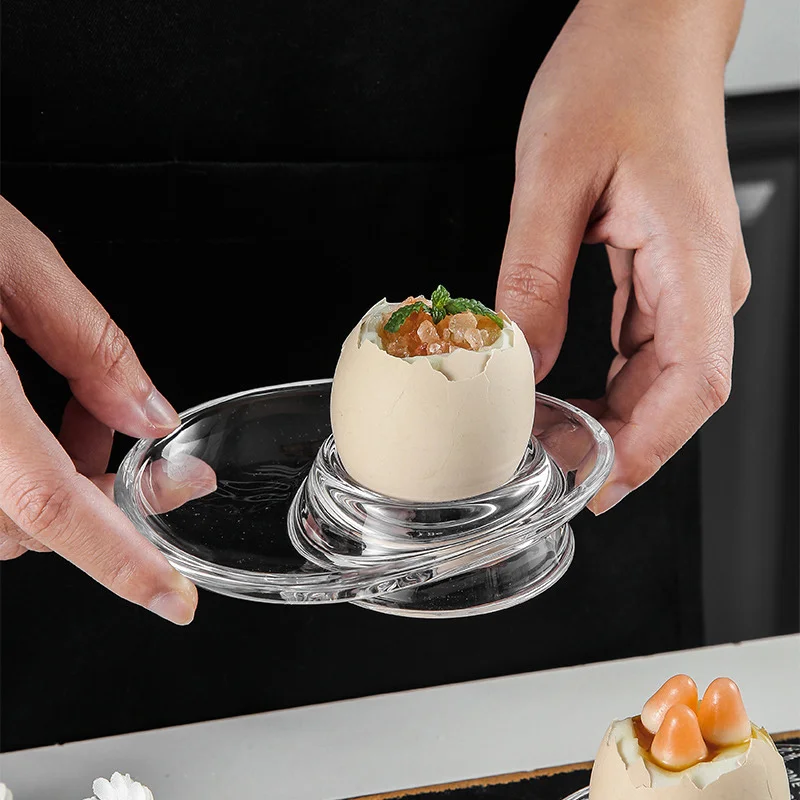 Glass Egg Cup Simple Breakfast Holder Home Stand Rack Kitchen Restaurant (Clear) Eggs Gadgets Cooking Accessories