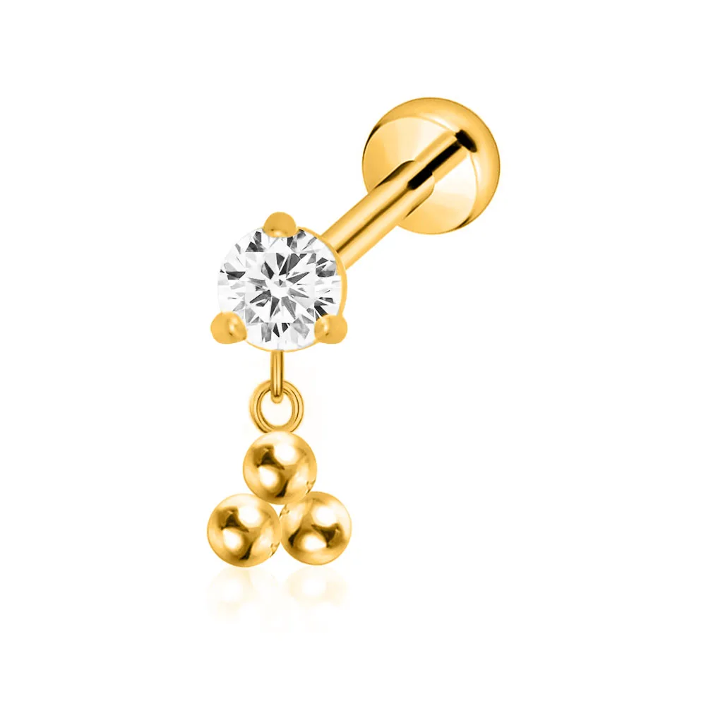 ASTM F136 G23 Titanium Flower Petals Butterfly Labret Threadless Piercing Pin Push in Lip Stud Daith Conch Earring 16G 18G 20G