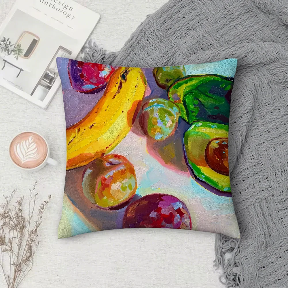 

Наволочка с рисунком фруктов и овощей, квадратная, с двусторонней печатью, из короткого плюша, для дивана, подушки, прикроватной тумбочки.