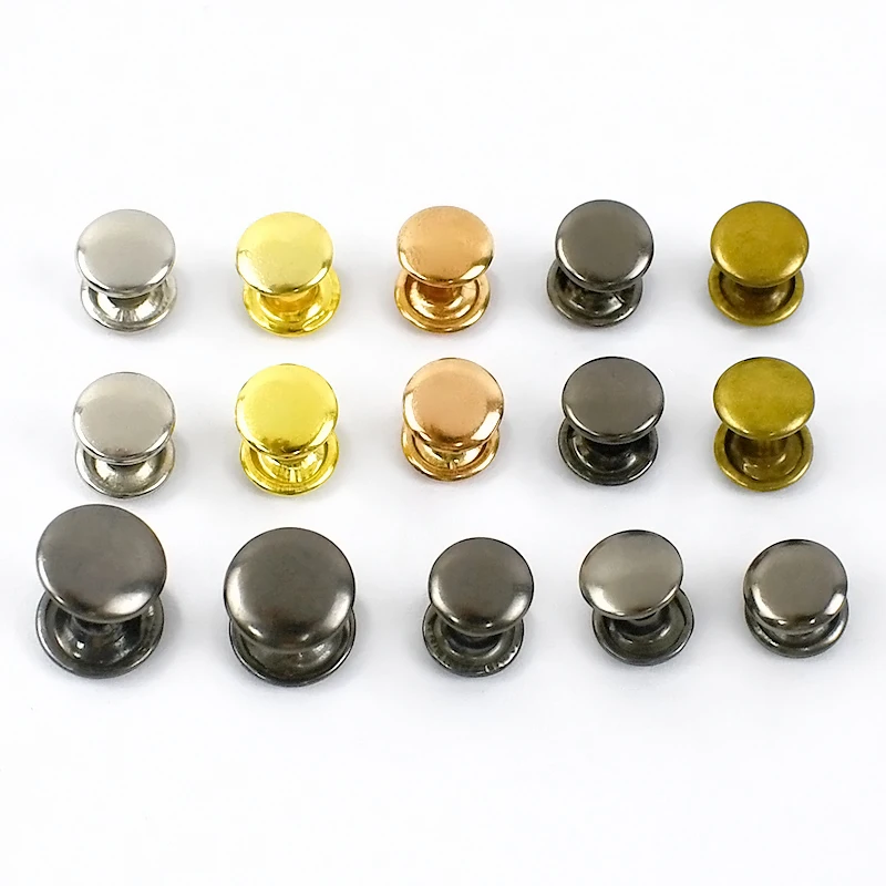 100sets Metal Nail Double Cap Rivets Stud Round Nails Spikes Bags Garment Press Snap Button Rivet DIY Leather Craft Accessories 5