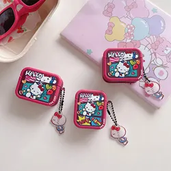 Custodia Kawaii Hello Kitty Funda per Airpods Pro 2 1/2 3 cuffie Bluetooth senza fili accessori scatola protettiva Kuromi con ciondolo