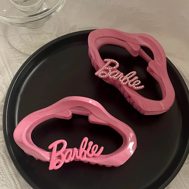 Barbie Fashion Spinka do włosów Kawaii Różowy Anime Pazur do włosów Nakrycie głowy Dziewczyna Rekin klip Akcesoria do włosów dla studentów.