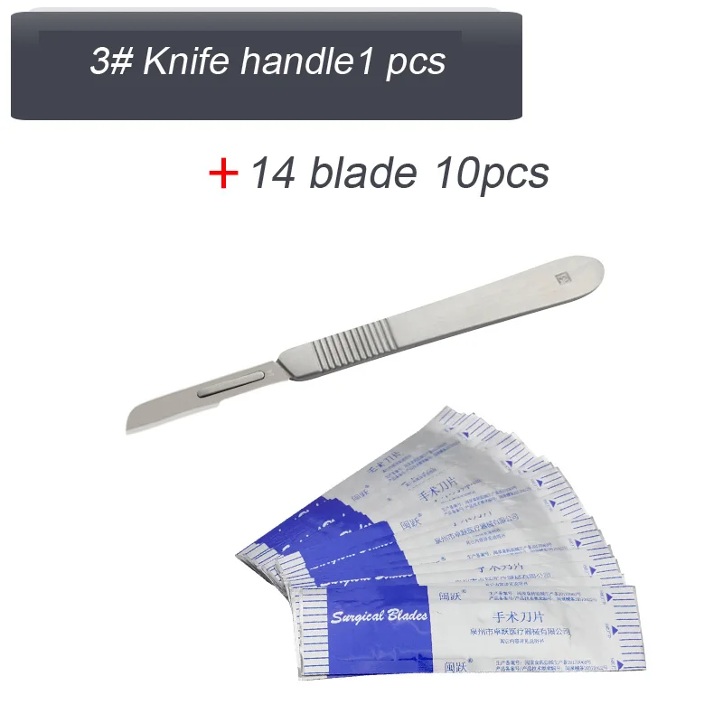 Medical surgical knife handle thickened stainless steel surgical knife holder No.3 and No.4 surgical blade