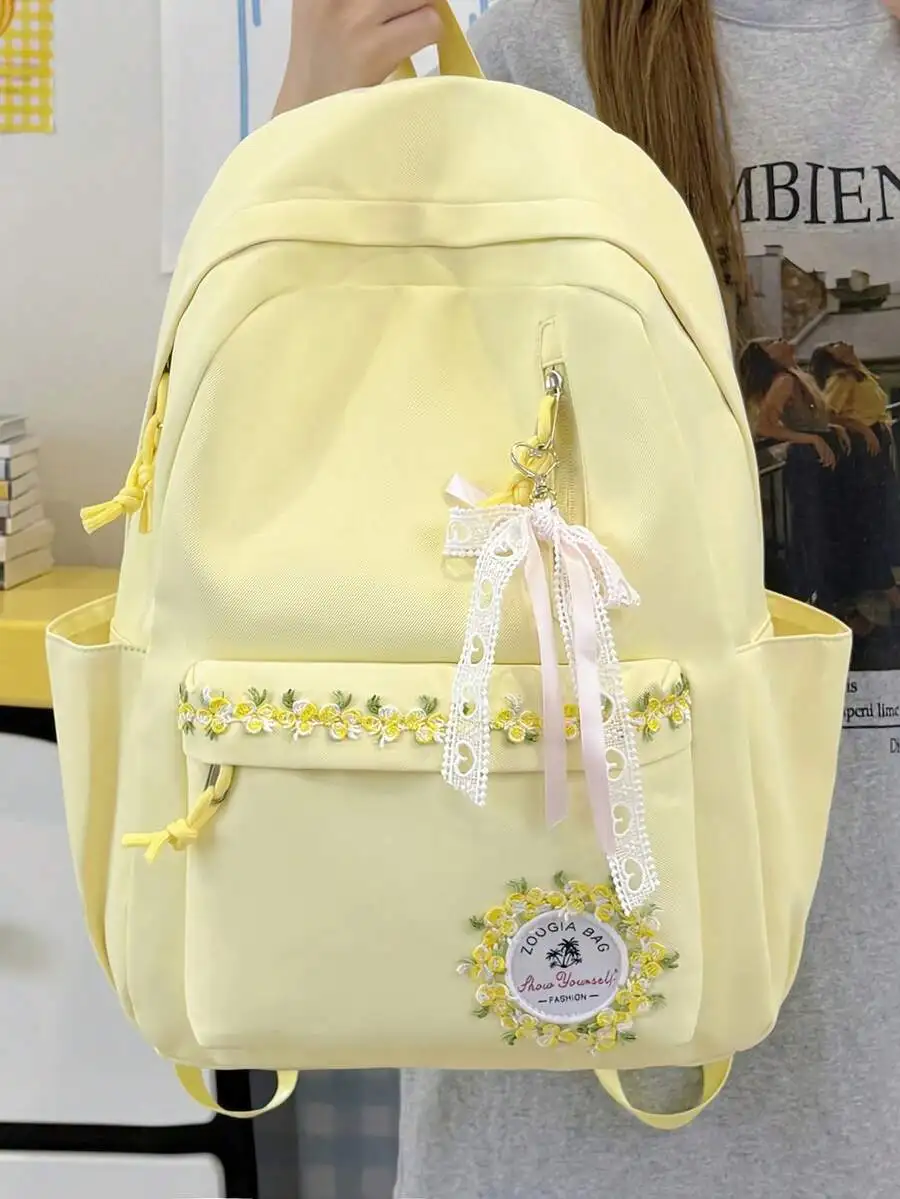Minimalist Large Capacity Fresh Style Backpack School Bag Suitable For Travel, Outings, Classes And Tutoring