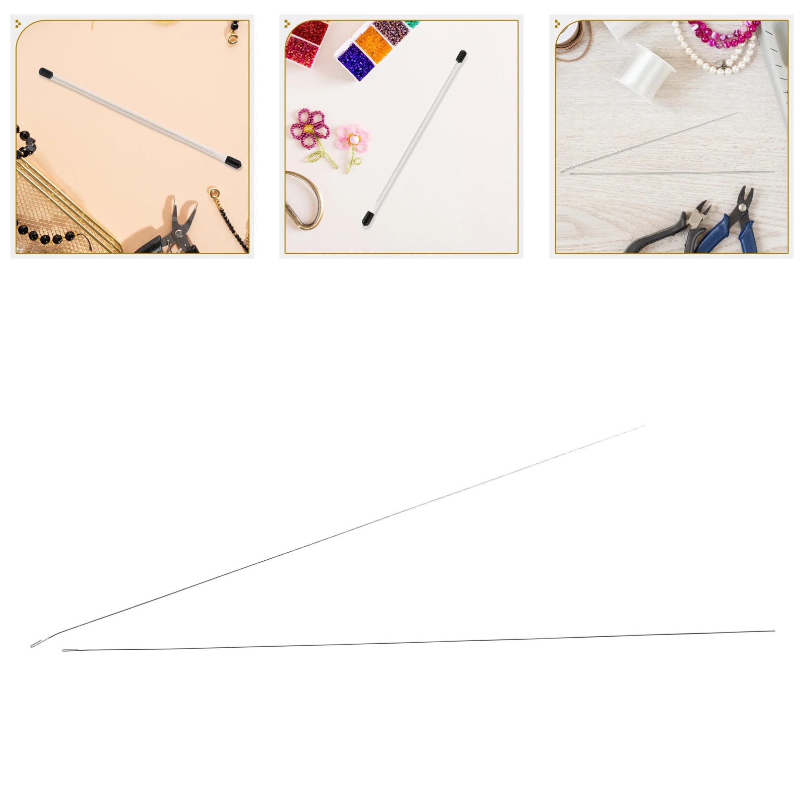 

2Pcs Beading Needles Stainless Steel Bracelet Tool for Easy Bead Threading Jewelry Making DIY Craft Supplies Beads Needles