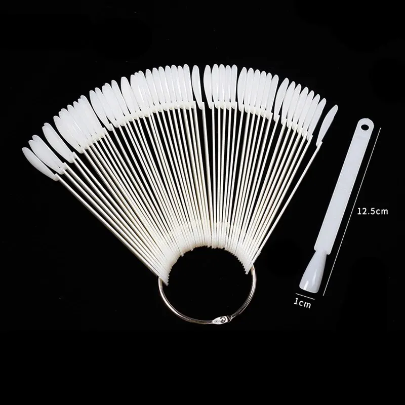 أعواد عرض الأظافر بألوان طبيعية شفافة، مخطط سواتش للأظافر مع حلقة أطراف أظافر صناعية، عرض ممارسة طلاء الأظافر لفن الأظافر #3