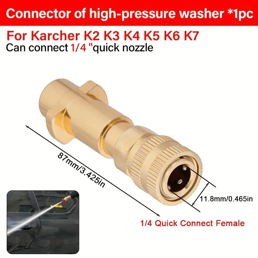 Adapter für Kärcher K2-K7 Hochdruckreiniger zur Umwandlung in 1/4-Zoll-Schnellanschluss Hochdruck-Autowaschpistole Konvertierungsfitting – Detail 6