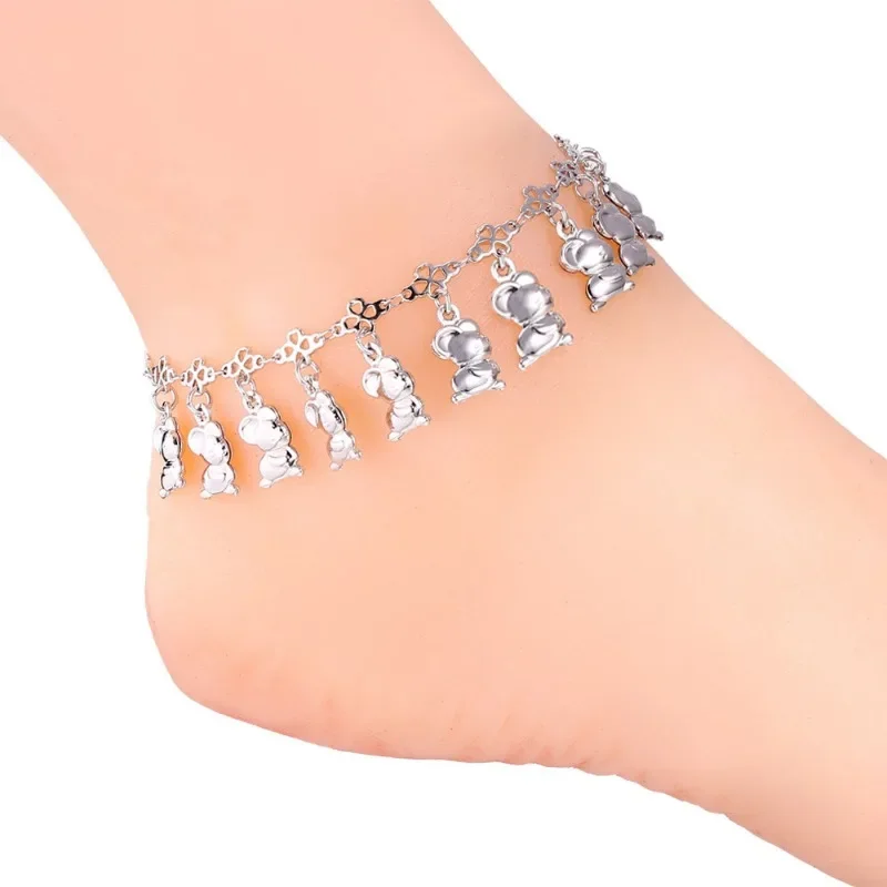 Mice Pendant Anklet Bracelet Foot Chain For Women Gold/Silver Color Summer Style Foot Jewelry QC24