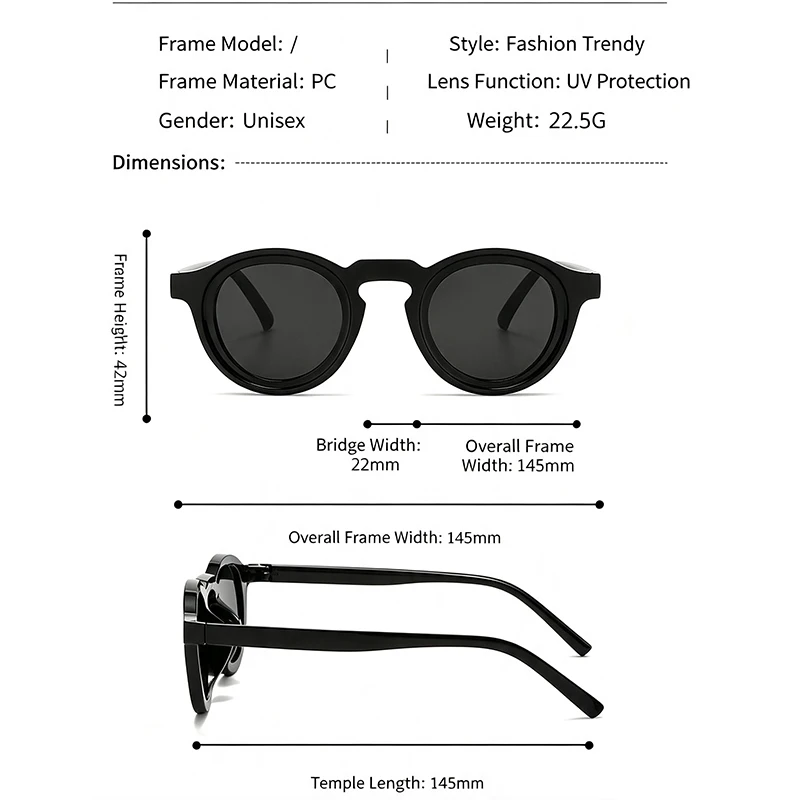 European American Vintage Small Round Sunglasses for Women, Trendy Cool Hip Hop Style Eyewear, Fashion Retro Sun Glasses image 2