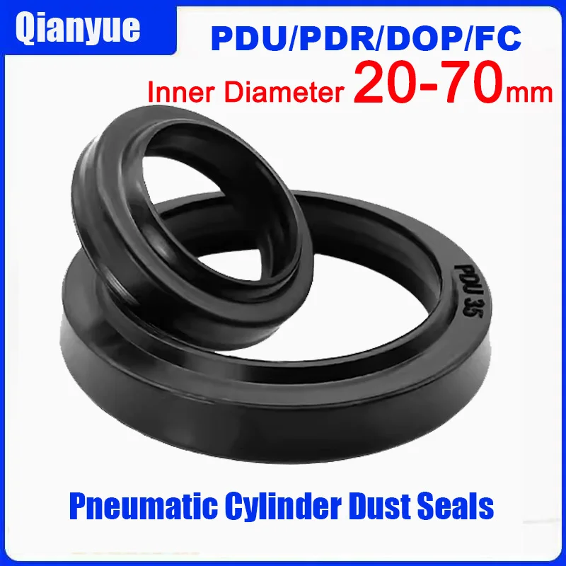 [5PCS] SMC/SC PDU/PDR Cylinder Seals ID 20-70, High Pressure Dust Rings, Oil/Abrasion Resistant for Pneumatic Cylinders