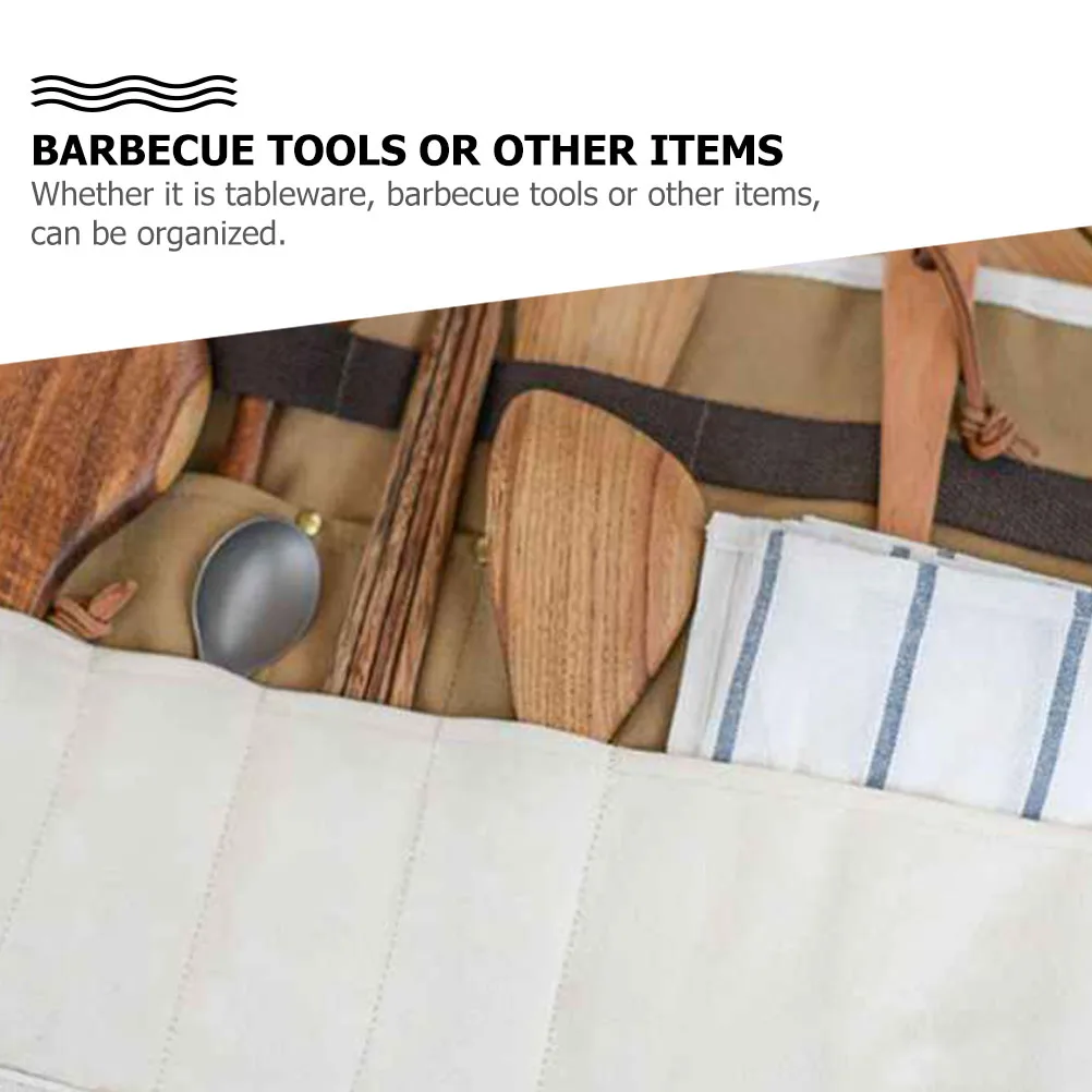 

1pc Tableware Storage Bag Foldable Hanging Design Cutlery Pouch Camping Picnic Organizer Lightweight Easy Clean Outdoor Utensil