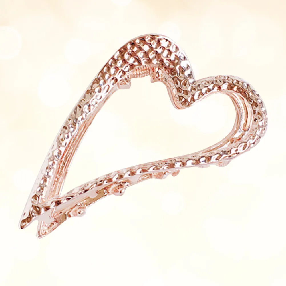 Metal Heart-Shaped Hair Claw Jaw Clips Strong Grip Lightweight Hair Clamps for Women Girls Shower Housework Stylish Gift