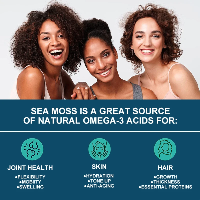 iMATCHME Organic Sea Moss Capsule Supports Thyroid Health Anti-aging Antioxidant Improve Immunity Detox Beauty Health