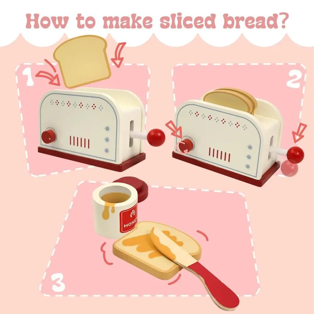 Mini tamanho simulado pão e máquina de café design simulação fingir jogar mini loja café da manhã brinquedos de casa de jogo de madeira
