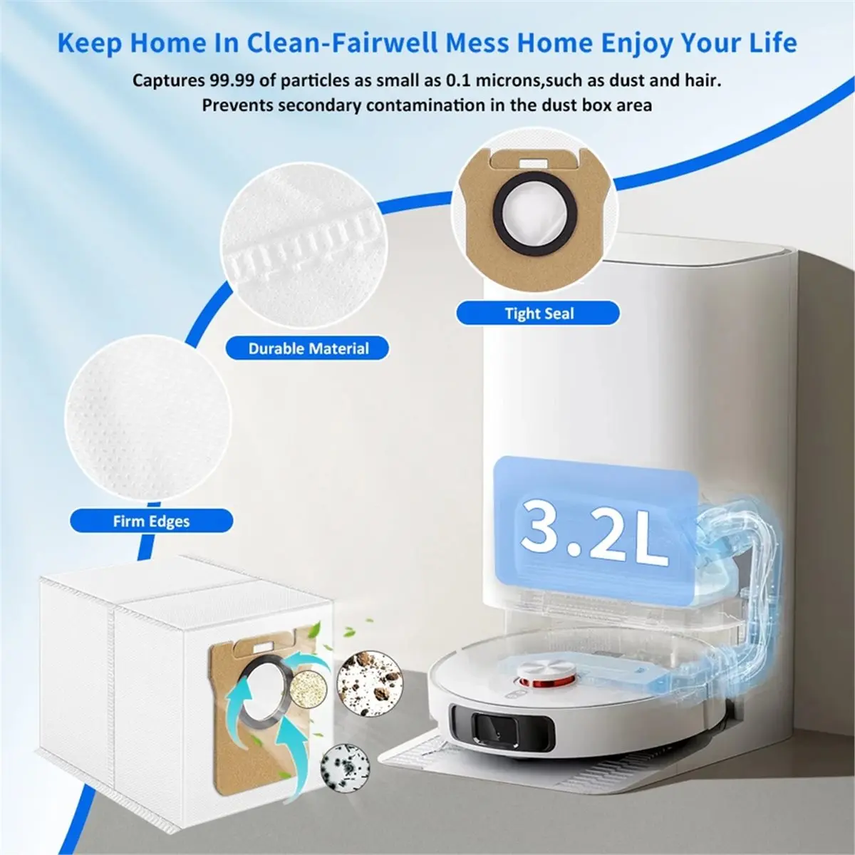 

Запасные части для робота-пылесоса 5 Pro / OV21GL: салфетка для влажной уборки, фильтр, боковая щетка, основная щетка, мешок для сбора пыли.