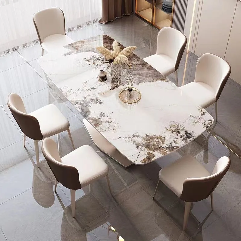 Deluxe Dining Table Set 6 Chairs Sinered Full Dining Table Set 6 Seats Chinese Furniture Concrete