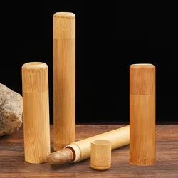 Carbonized Bamboo Tube Cigar Tube Portable Moisturizing Travel Sealed Moisture-proof Bamboo Cigar Storage Box