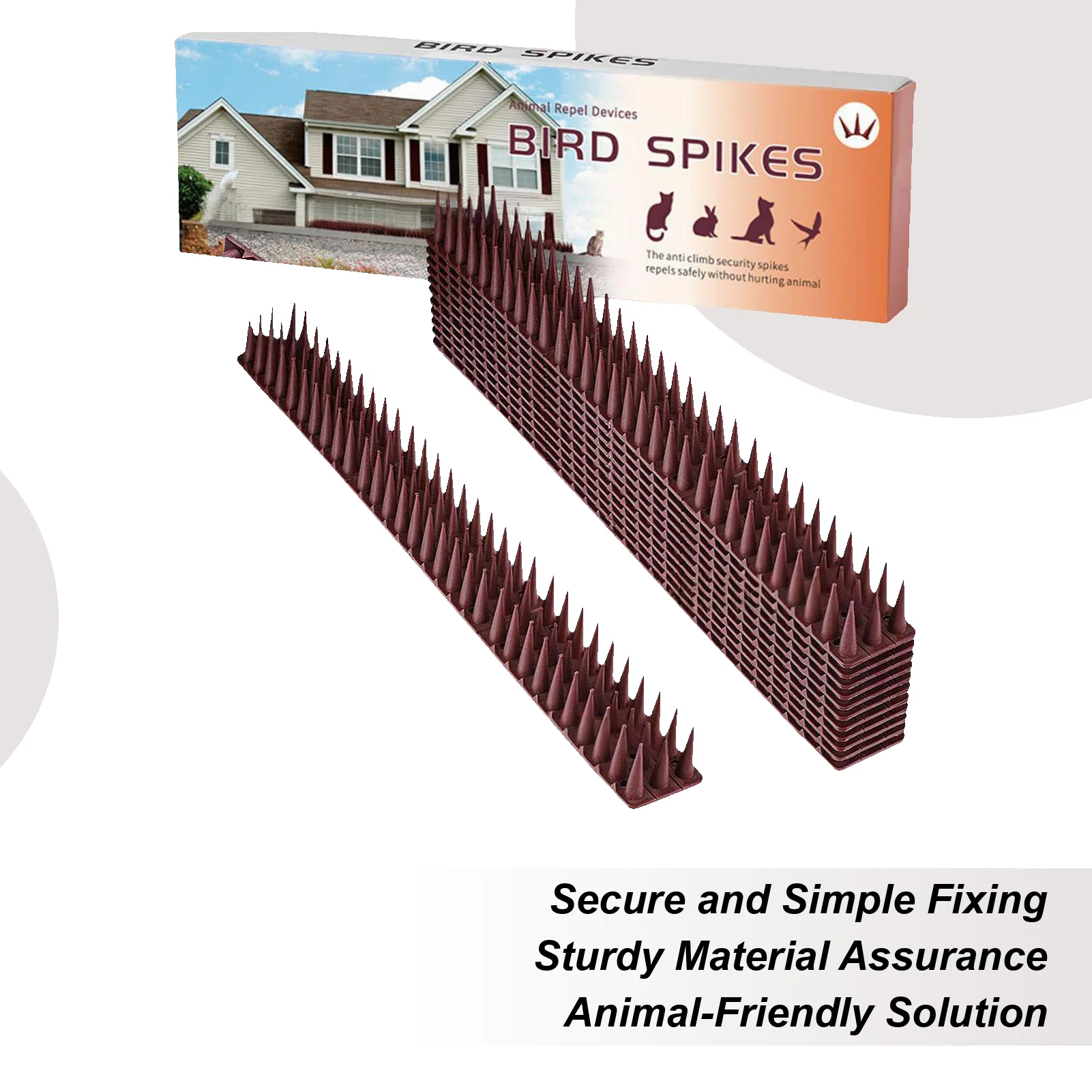 

Upgraded Bird Spikes, Bird Squirrel Raccoon Cat Fox Pigeon Intruder Deterrent Spikes, Eco Fence Wall Spikes Garden Security