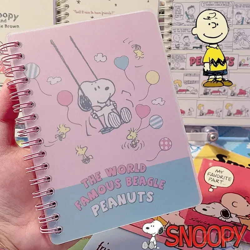 Snoopy Cartoon Notebook Office School Supplies Charlie Brown A6 Loose Leaf Diary Student Journal Stationery Writing Handbooks