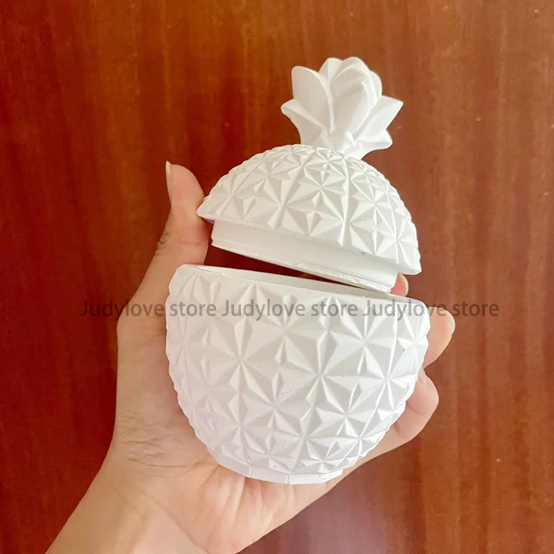 

Concrete Silicone mold 3D Fruit Pineapple Shape Jewelry Storage Box Resin Mold Aromatherapy Gypsum Candle Container vessel Mold