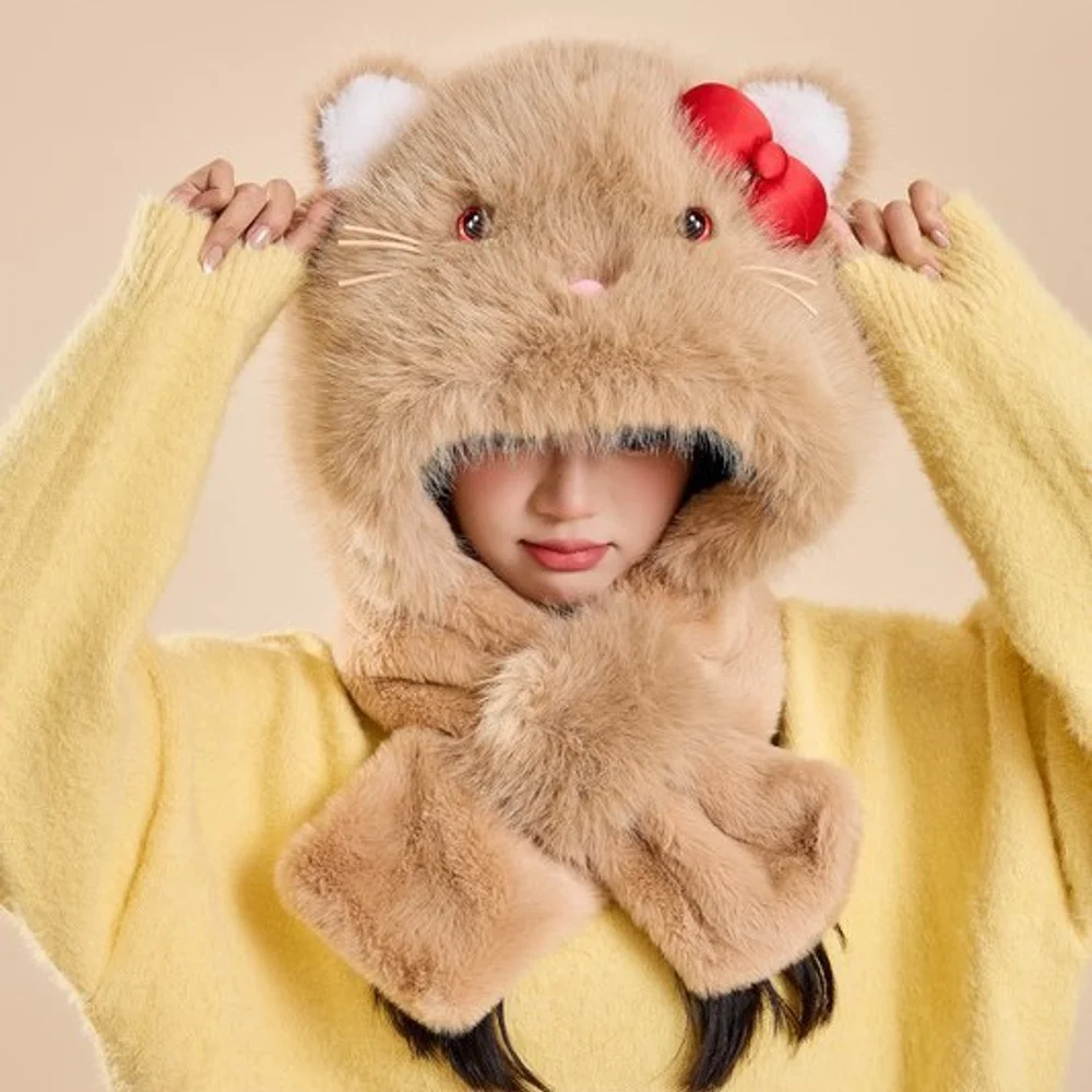 2025 Gorro nuevo lindo lazo femenino dulce chica corazón horquilla Clip mostrar cara pequeño sombrero cálido