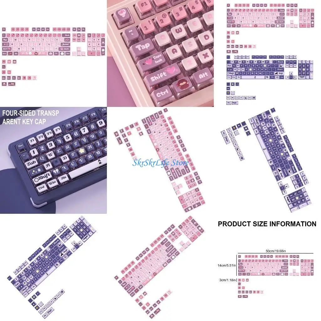 

E65E 120key MDA Keycaps for 87/98/100/104/108 Mechanical Keyboards Backlit Caps