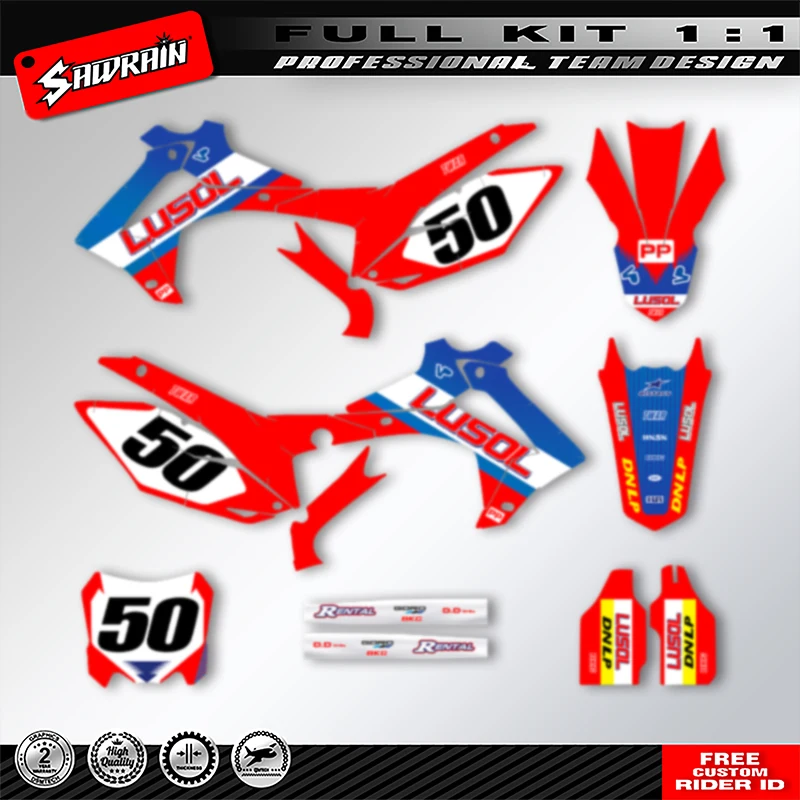 Sawrain สําหรับ Honda CRF250R CRF 250R 2014-2017 CRF450R CRF 450R 2013-2016 รถจักรยานยนต์ที่กําหนดเองกราฟิก Decal สติกเกอร์ชุด