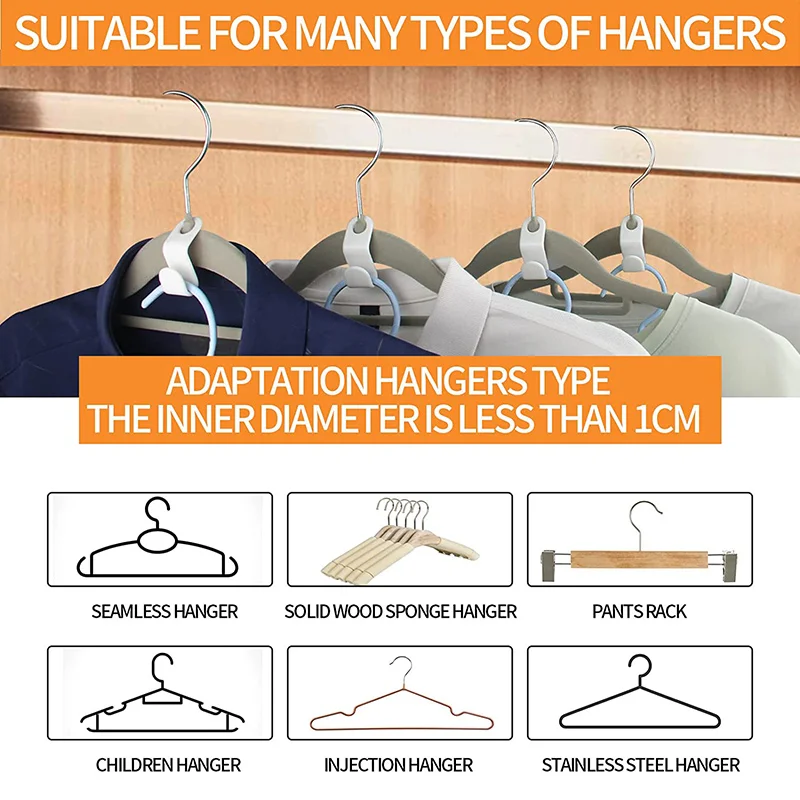 10/5Pcs Clothes Hanger Hooks Space Saving Closet Connector Hook Cascading Hanger Plastic Extender Clips Wardrobe Coat Organizer