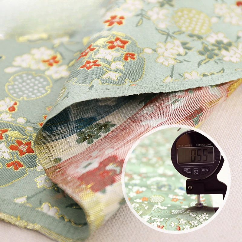 50x75cm Japanese Style Brocade Fabric Bronzing Printed Embroidered Cheongsam Children\'s Clothing Bag DIY Materials