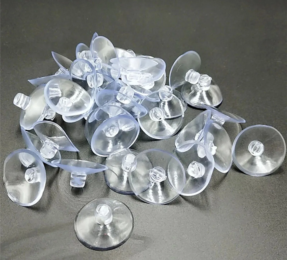 Plastic Small Suction Cups Transparent Soft PVC Mat Glass Countertop Anti Slip Fixing Gasket Coffee Table Tabletop Tray