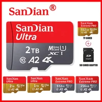 SanDian-tarjeta de memoria Flash SD/TF, tarjeta Micro SD Original de 2TB y 1TB, 256/512GB, alta velocidad para teléfono/Dron/dispositivo de mano