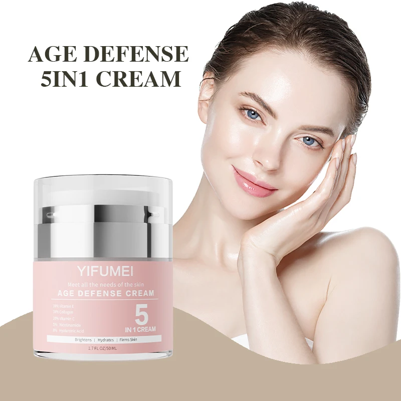 

5 IN 1 Anti Aging Wrinkle Cream Facial Skincare Whitening Glow Recipe Face Cream Skin Care Collagen Vitamin C E Moisturizing