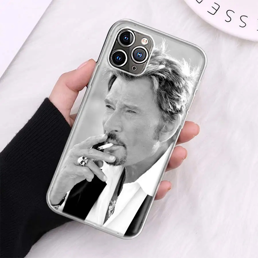 Johnny Hallyday Music Black Phone Case For Apple Iphone 12 Mini 14 13 15 Pro Max 11 X XS XR 16 Plus Funda Cover Shell C