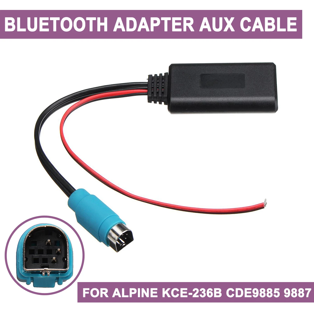 Car bluetooth Adapter Aux Module Cable Stereo AUX-IN For bluetooth aux car kit 12V For Alpine KCE-236B CDE9885 9887