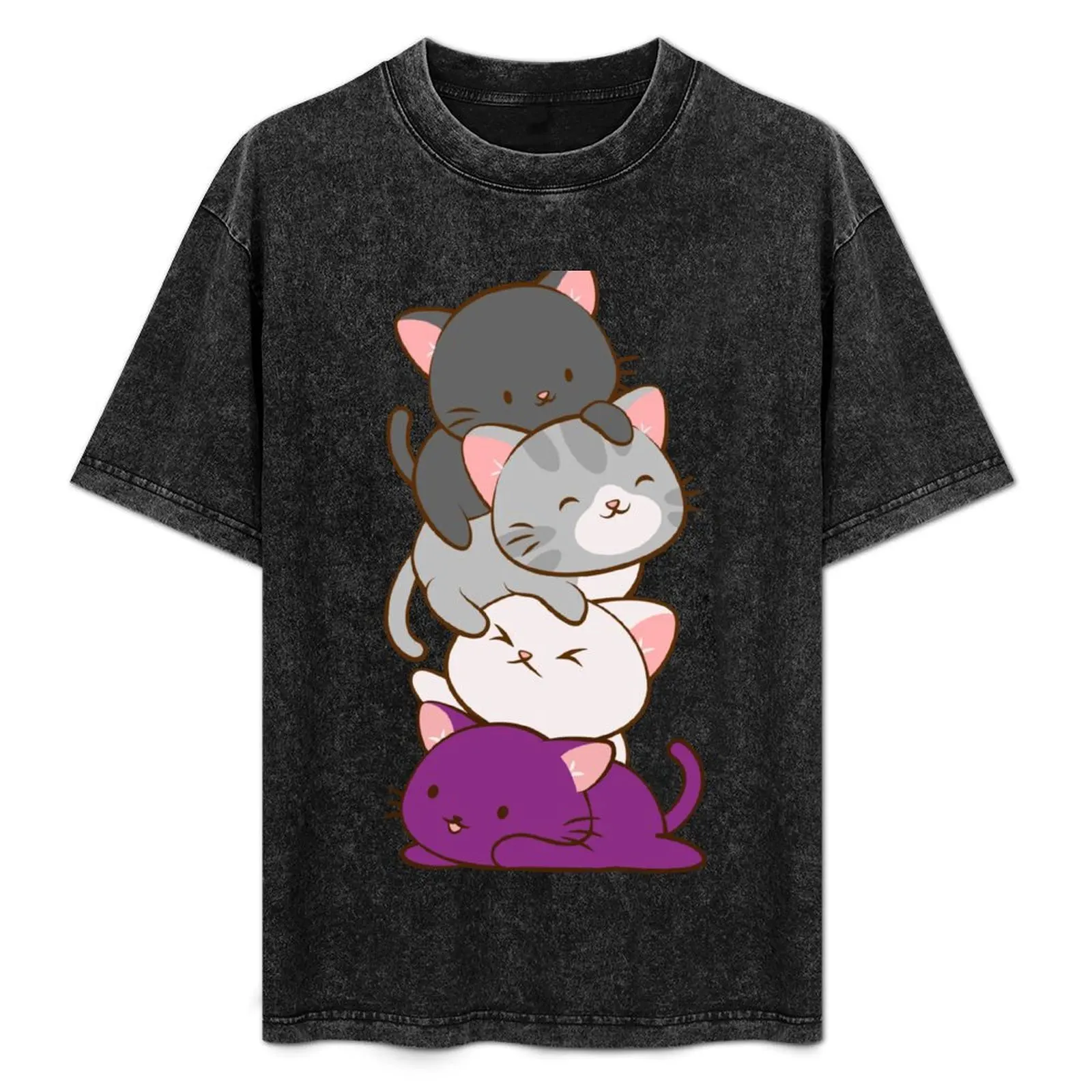 

Ace Pride Kawaii Cats LGBTQ Asexual T-Shirt anime t shirts cotton man t-shirts oversizeds Men's t-shirts