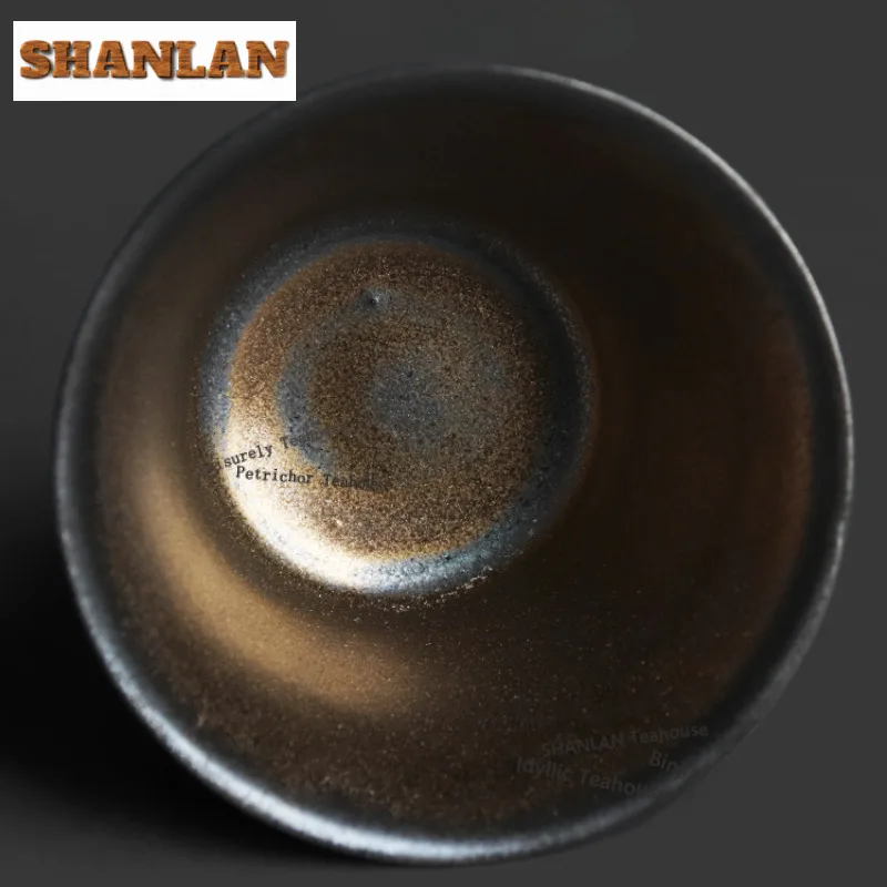 150ml Kiln-changed Black Gold Horseshoe Gaiwan Handmade Tea Tureen Tea Bowl With Lid Kit Tea Maker Cover Bowl Drinkware Gift
