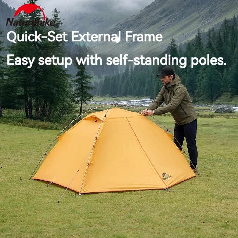 Naturehike Lightweight Double Hiking Tent 3 Seasons Waterproof Breathable 210T Polyester Outdoor Camping Backpacking Equipment