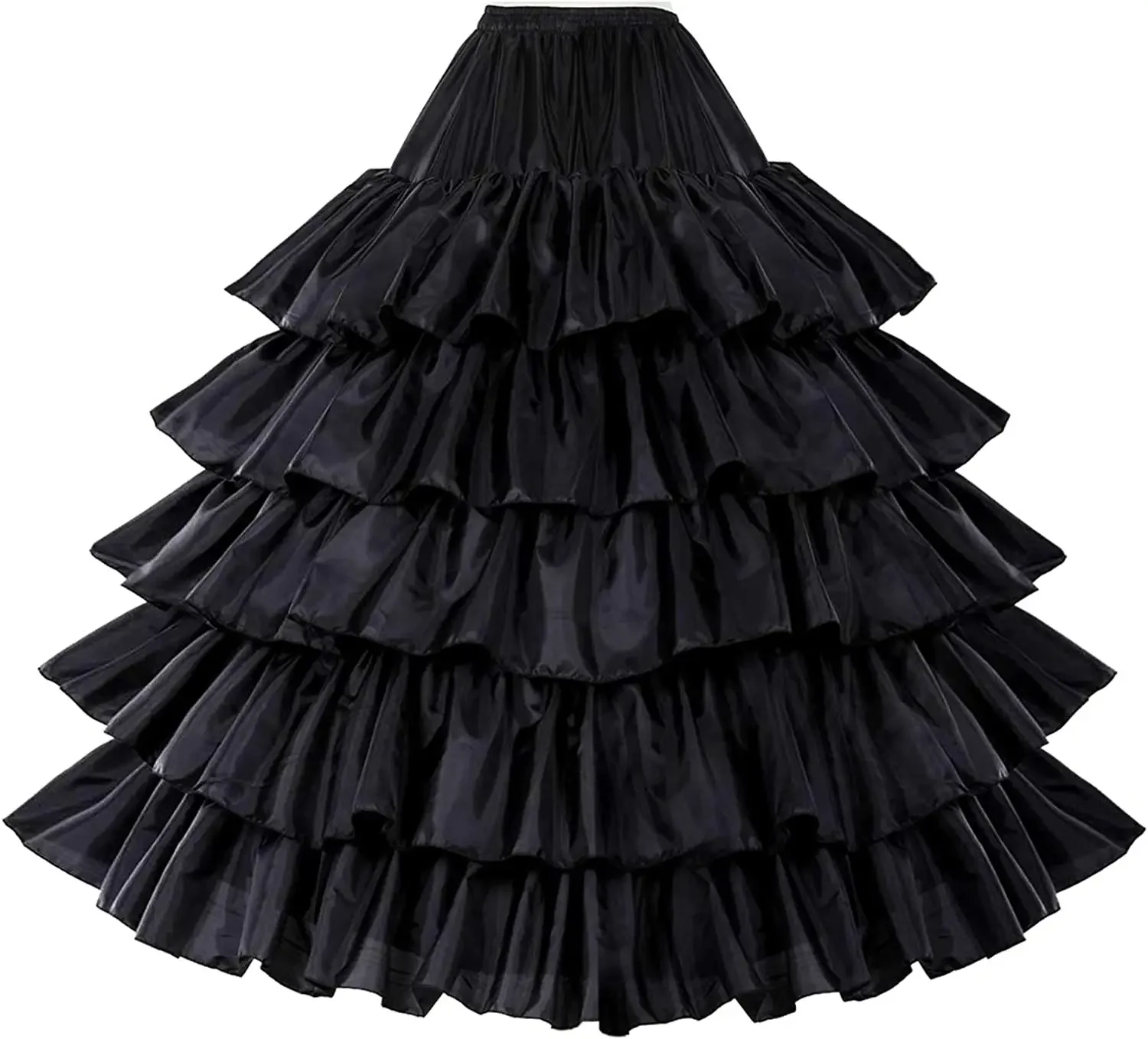 Petticoat Women Underskirt Bridal 4 Hoops for Wedding Dress Gown Floor Length Taffeta Black White Red Plus Size image 2