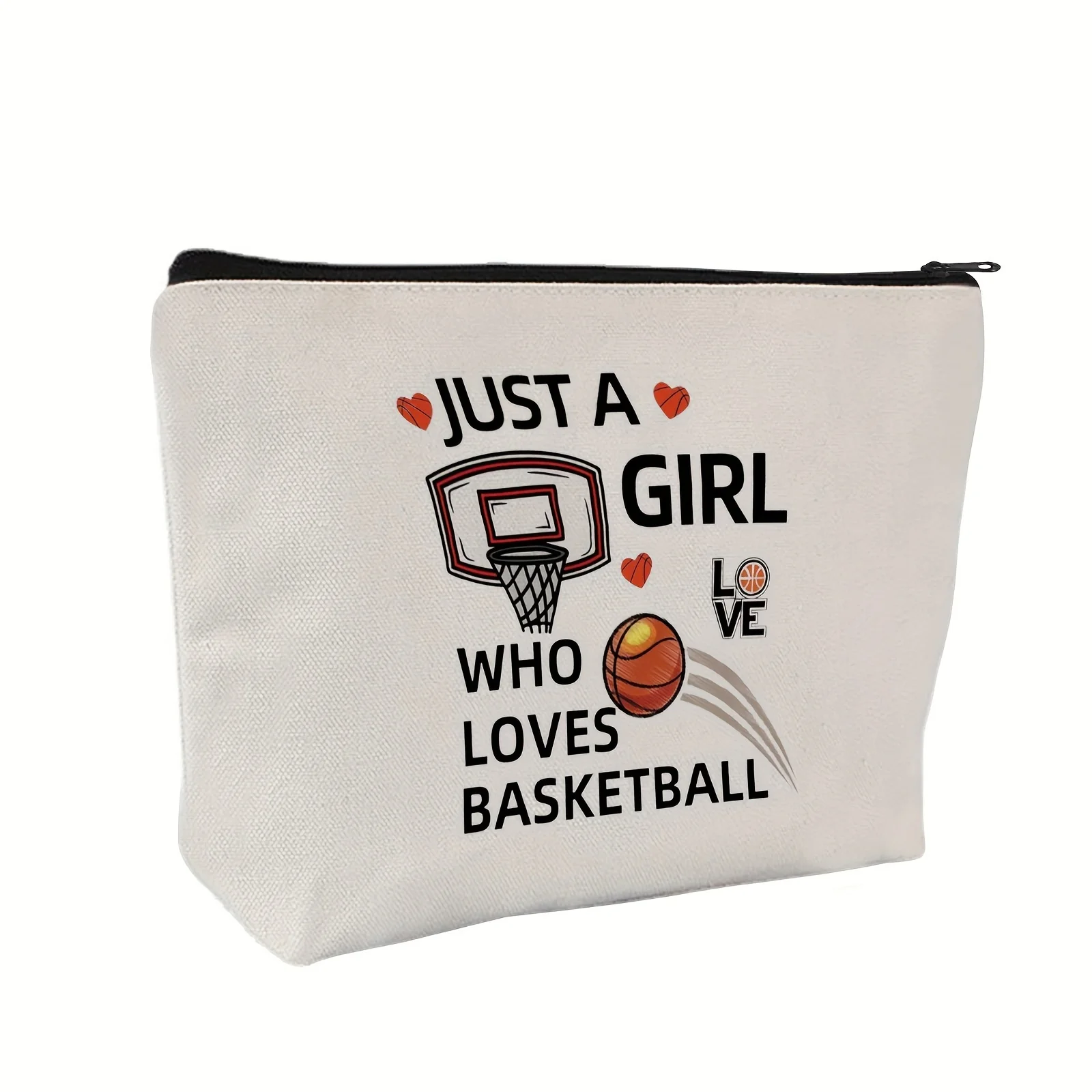 여자 농구 메이크업 가방 - 귀여운 다기능 지퍼 파우치, 보석 보관 가방, 완벽한 여행용 지퍼 소형 보관 가방