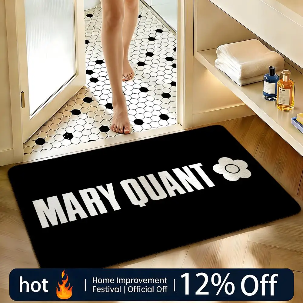 Soft Absorbent Non-Slip Rug Brand Logo Mary Quant Floor Mat Home Decor Doormat Bedroom Floor Mat Shower Carpet