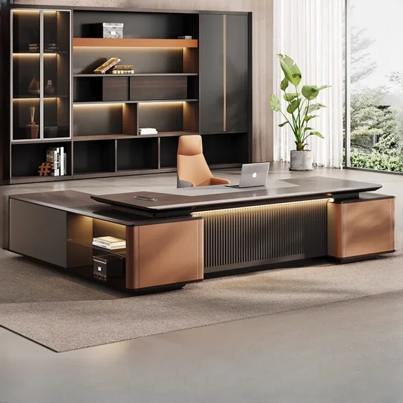 

L-образный роскошный письменный стол для руководителей, дизайнерский компьютер, стоячие офисные столы, комната, спальня, Mesas De Escritorio, офисная мебель
