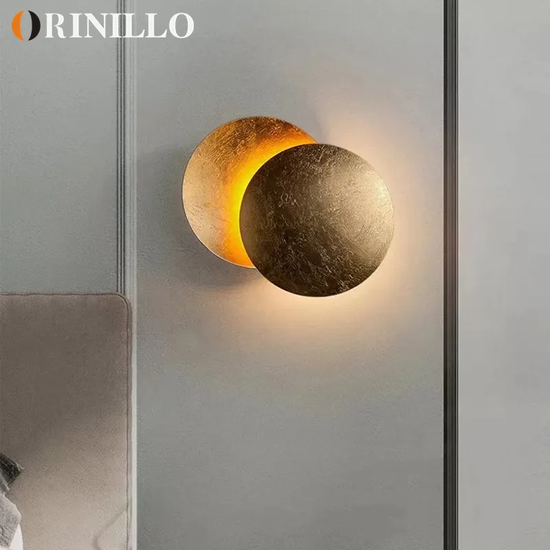 Concept eclipse lamp. Modern round wall lamp for hallway, bedroom wall, bedside lamp, living room decoration