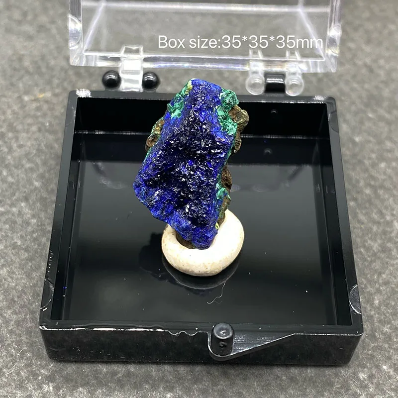 100% natural azurite raw stone mineral specimen jewelry accessories popular beads+Box size:35*35*35mm